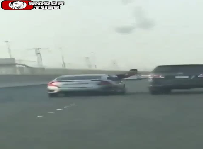 Video :When he loses his temper and damages a car out of the window, karma takes care of the rest